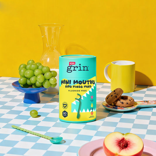 Grin Kids Floss Picks Croc 80pk Peach Flavour