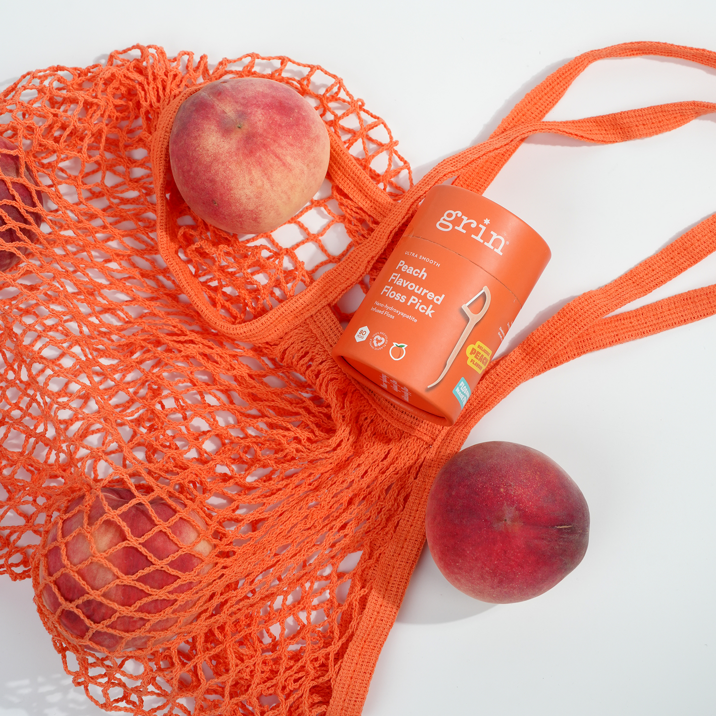 Ultra Smooth N-HA Infused Floss Picks 80pk Peach Canister