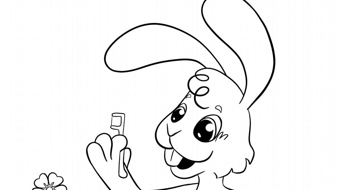 Happy Easter! Flossing Bunny Coloring Activity