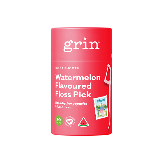 Ultra Smooth N-HA Infused Floss Picks 80pk Watermelon Canister