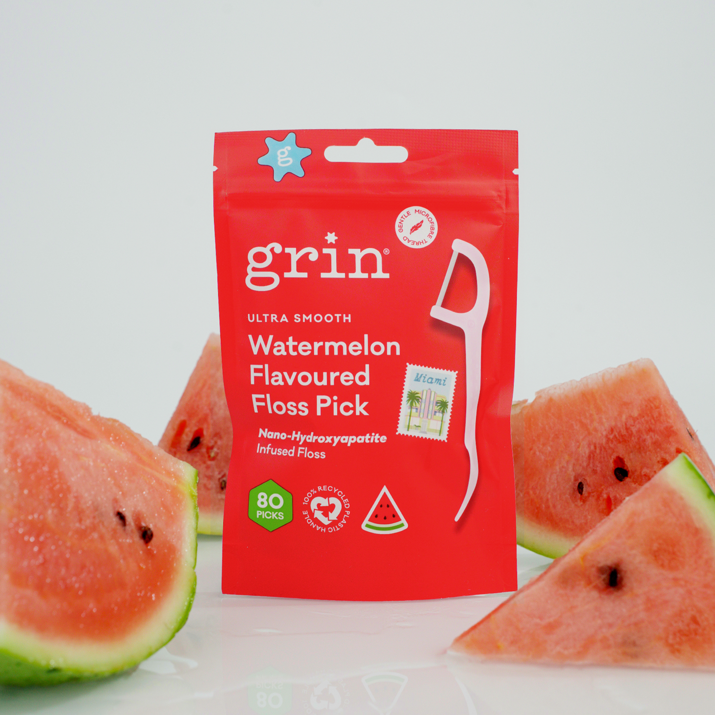 Ultra Smooth N-HA Infused Floss Picks 80pk Watermelon