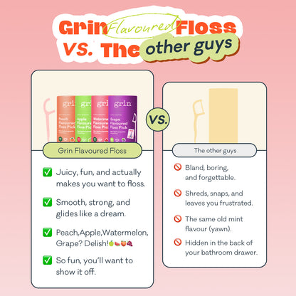 Grin Ultra Smooth N-HA Infused Floss Picks Bundle