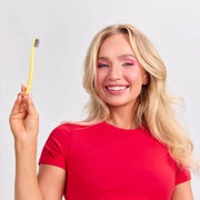 Grin Charcoal-Infused 100% Recycled Toothbrush for Sensitive Teeth and Gums - Lemon - Soft