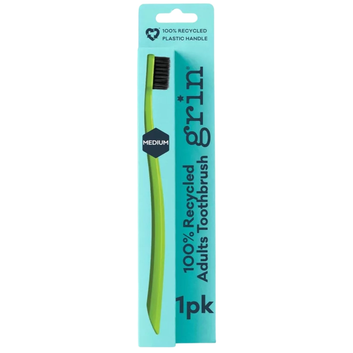 Grin Charcoal-Infused 100% Recycled Toothbrush - Lime - Medium