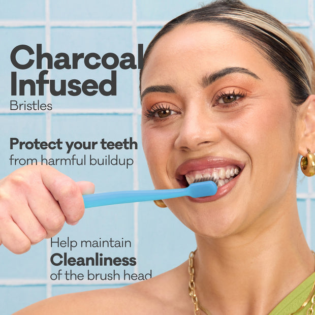 Grin 100% Recycled Toothbrush 4pk Medium Purple