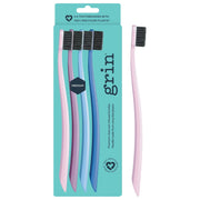 Grin 100% Recycled Toothbrush 4pk Medium Purple