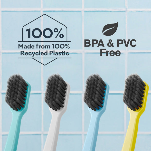 Grin 100% Recycled Toothbrush 4pk Soft Summer Beach
