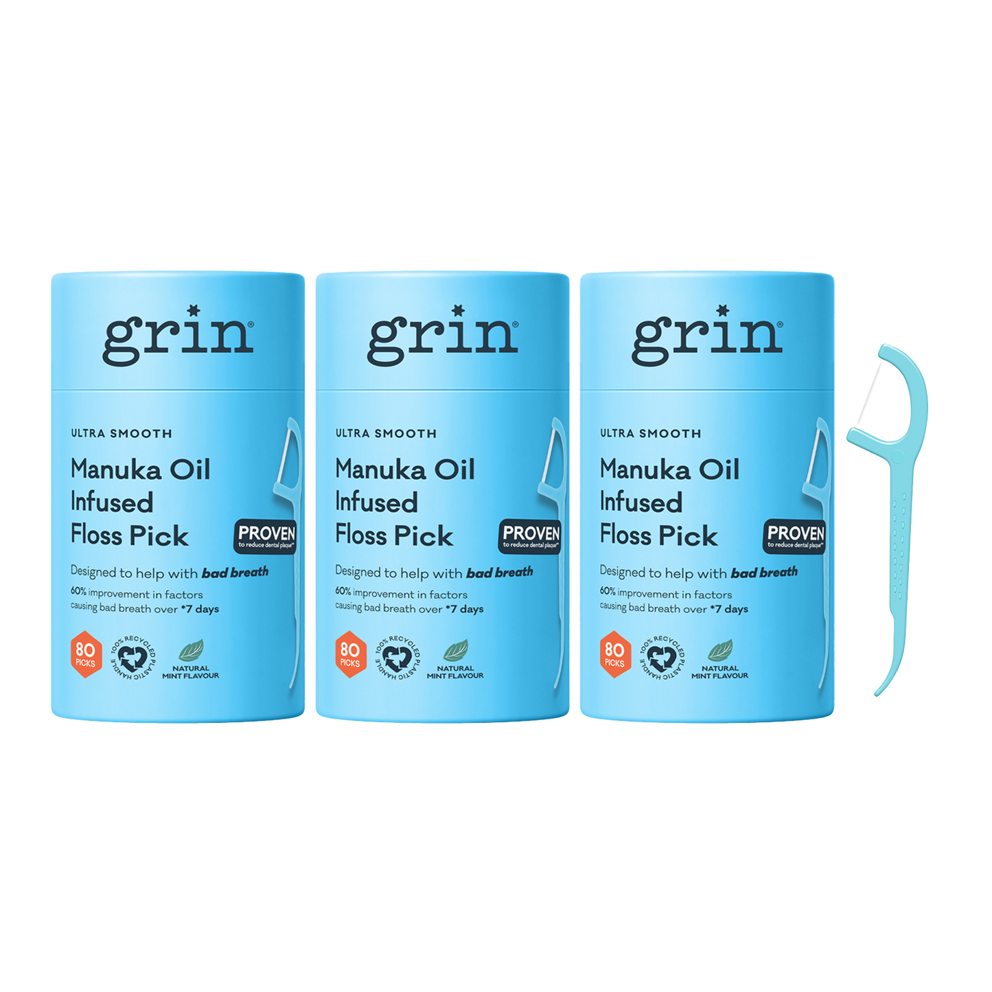Adult Manuka Oil Infused Dental Flossers 80 pk
