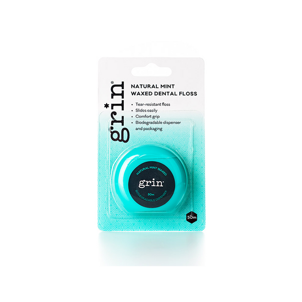 Grin Natural Mint Waxed Dental Floss 30m-Grin Natural US