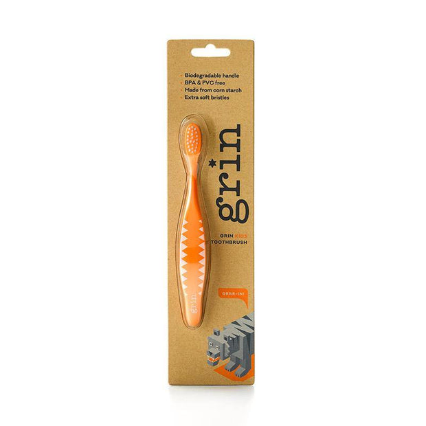 GRRR-IN! Kids Bio Toothbrush - Orange-Grin Natural US