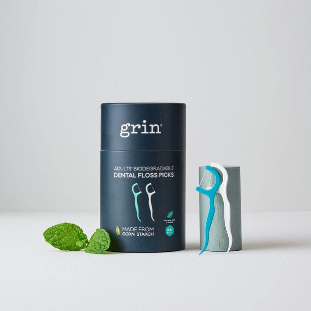 Grin Adults Biodegradable Dental Floss Picks 45pk-Grin Natural US