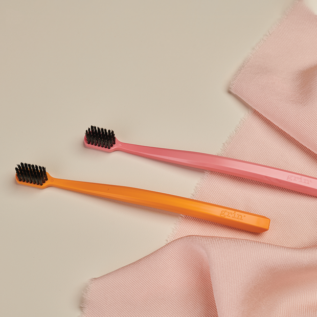 Grin Bio Toothbrush Twin Pack Pink & Orange (Soft)-Grin Natural US
